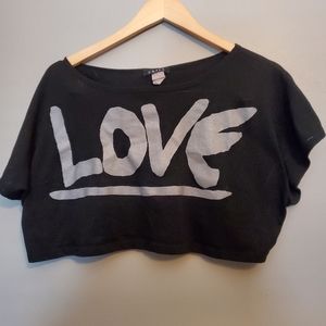 UK2LA Black Love Crop Top